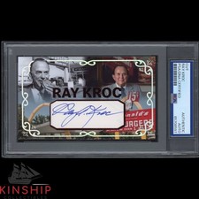 Ray Kroc signed Cut 3x5 Custom Card PSA DNA Slab McDonalds Auto C5745 picture