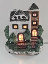 Vintage English Style Tudor Lighted Christmas House Pub Made in Taiwan picture