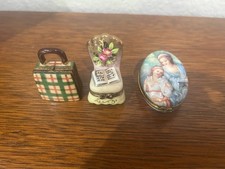 Limoges France Peint Main Trinket Boxes  W/ Surprise Inside Lot Of 4 picture