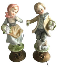 Bisque / Porcelain Colonial Figurines set of Two # 7858 picture
