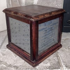 Antique 1800’s Cabinet Display Case General Store Apothecary Burr Walnut Wood picture