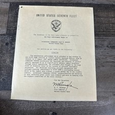 Letter Of Navy Achievement Medal Lt Commander Jack Enochs 1969 US Navy Ephemera picture