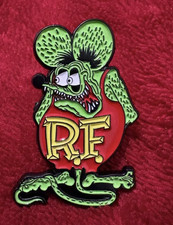 RAT FINK enamel pin - green rat mouse hot rod -   picture