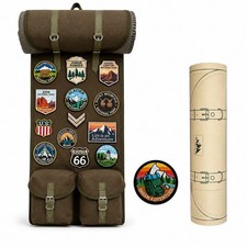 Vintage Adventure Patch Display Banner with Storage Tube & Bonus Patch picture