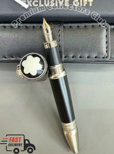 MONTBLANC Rudyard Kipling Wolf Head Black Silver Fountain Pen Luxury Gift Fast picture