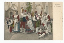 Postcard: La Tarantella, Sorrento, Italy; dance, musician picture