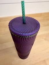 Starbucks Purple Green Swirl Mermaid Cold Cup 24oz Venti Tumbler NWT picture