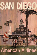 Vintage San Diego California Travel Advertisement Poster picture