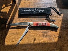 America's Legacy NAFC LTD Toothpick Folding Pocket Knife Jigged Bone w/Brass picture