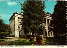 1969 The Capitol of North Carolina Raleigh NC Dexter Press Postcard Statue picture