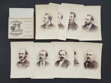 antique CABINET CARD PHOTO LOT inside photographer AD SLEEVE ny ABRAHAM BOGARDUS picture