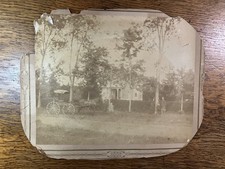 c.1890's - Vintage Photo - Family w/ Horse Drawn Cart picture