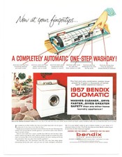 1956 Bendix Duomatic Washer Dryer Vintage Ad Space Age Keyboard Controls MCM picture