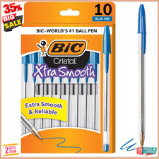 Pack of 10 Ballpoint Pen - Blue Ink Ball Point Pens for Office Writing School picture