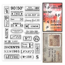 INFUNLY Vintage Number Clear Stamps 6.3 Inches x 4.3 Inches,  picture