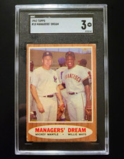 Topps 1962 Topps #18 Managers' Dream Mickey Mantle Willie Mays Graded picture