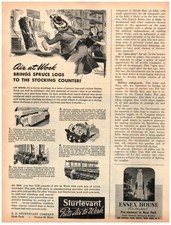 PRINT AD 1944 Sturlevant Air At Work Brings Spruce Logs to the Stocking Counter picture