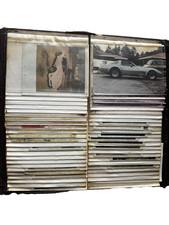 Vtg Leather Photo Album with Classic Car Photos Brass Clasp (12