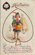 Vintage Nash Embossed HALLOWEEN POSTCARD Early 1900s H 13 Series~ Unused picture