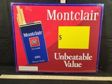 Vintage 1994 Montclair Cigarette Sign Store Retail Advertising OGPadsOnBack #2 picture