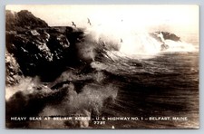 Heavy Seas Bel-Air Acres US-1 Belfast Maine Vintage Real Photo Postcard RPPC picture