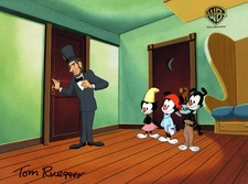 Animaniacs-Yakko,Wakko,Dot/Lincoln-Original Prod Cel-Four Score-Signed Ruegger picture