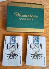 Vtg 2 decks Blackstone Printable Playing Cards, sealed, 1950s tax stamps, box picture
