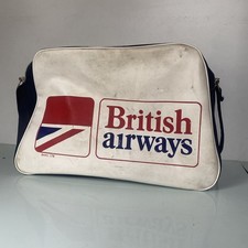 Vintage British Airways Flight shoulder bag rectangular vinyl 70s 80s  picture