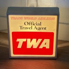 Vintage TWA Official Travel Agent Lighted Sign Trans World Airlines Lightbox picture