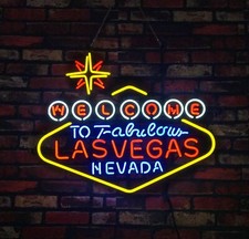Welcome to Lasvegas Neveda Vintage Style Neon Sign Light Glass Decor YT 24
