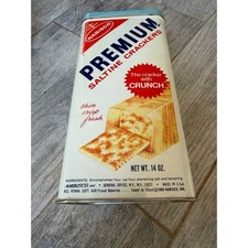 Nabisco Premium Saltine Cracker Tin Vintage 1969 Advertising Decor Made in USA picture