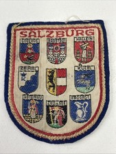 Vintage Salzburg Austria Souvenir Patch City Crests Woven Sew On Travel Badge  picture