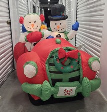 RARE Gemmy 7' Prototype UNRELEASED Snowman Couple in Car 2007 picture