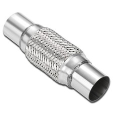 Dna Motoring Exhaust Flex Pipe 2.25 X 6 X 10 Stainless Steel Double Braid Heavy picture