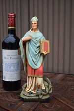 Antique chalk religious statue of Saint Gotthard of Hildesheim figurine picture
