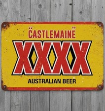 Castlemaine XXXX Austrailian Beer 8 x 12 Vintage Novelty Metal Sign Made In USA picture