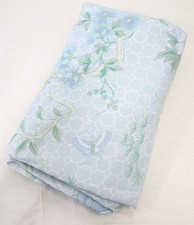 Dan River Vintage King Size Blue Floral Muslin Flat Sheet Made USA Cottagecore picture