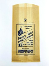 1930's RARE Pawnee Flakes Potato Chips Bag Native American Indian advertising picture