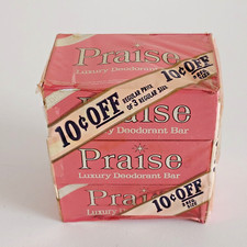 Vintage Praise Luxury Deodorant Bar Soap 3 Pk 3.5 oz NOS Sealed in Plastic Wrap picture
