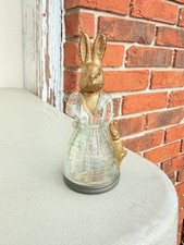 Rare Antique Victory Glass Avor Bunny Rabbit Candy Container 1920's Easter 1/2oz picture