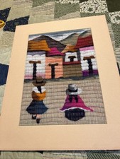 Vintage Peruvian Folk Art Woven Tapestry picture