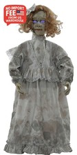 HALLOWEEN CREEPY CRACKED VICTORIAN DOLL SOUND PROP DECORATION HAUNTED HOUSE picture