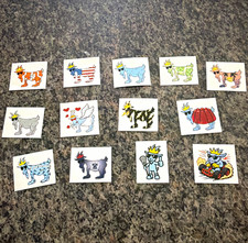 GOAT USA Collection Cartoon Goat Animal Stickers Lot of 13 Non-Sport Sticker picture