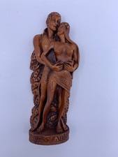 Vintage Coco Joe’s Hawaiian Honeymoon Couple Hapa-wood Figurine 1985 picture