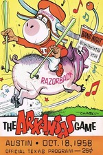 🐷 1958 Arkansas vs. Texas Game Poster - 24x36” - Rare Reprint 🤯💯 picture