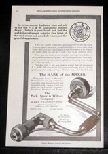 1912 OLD MAGAZINE PRINT AD, PECK, STOW & WILCOX CARPENTER TOOLS, WOOD BRACE picture