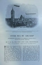 1910 Traveling Overseas By Airship Balloon Zeppelin illustrated picture