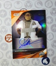 Topps Chrome Black Star Wars JOHN LEGUIZAMO AS Gor Koresh 1/25 Orange Auto  picture