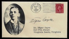 Edgar Cayce Autograph Reprint on Collector's Envelope 90 Year Old Stamp *OP1357 picture
