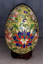 Fancy  Vintage  Large  Cloisonne  Egg  Decoration  6 1/4
